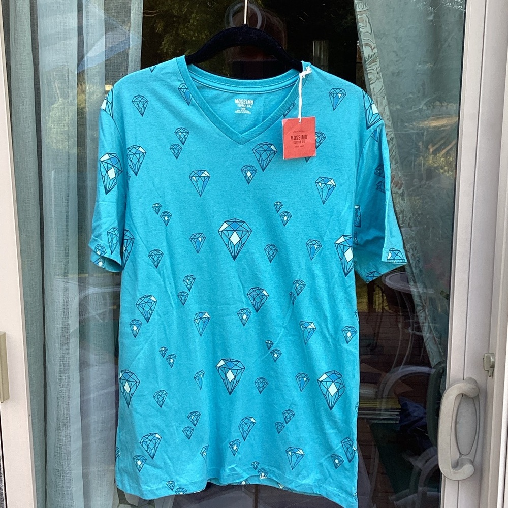 Mossimo Supply Co. Teal Diamond Graphic Tee